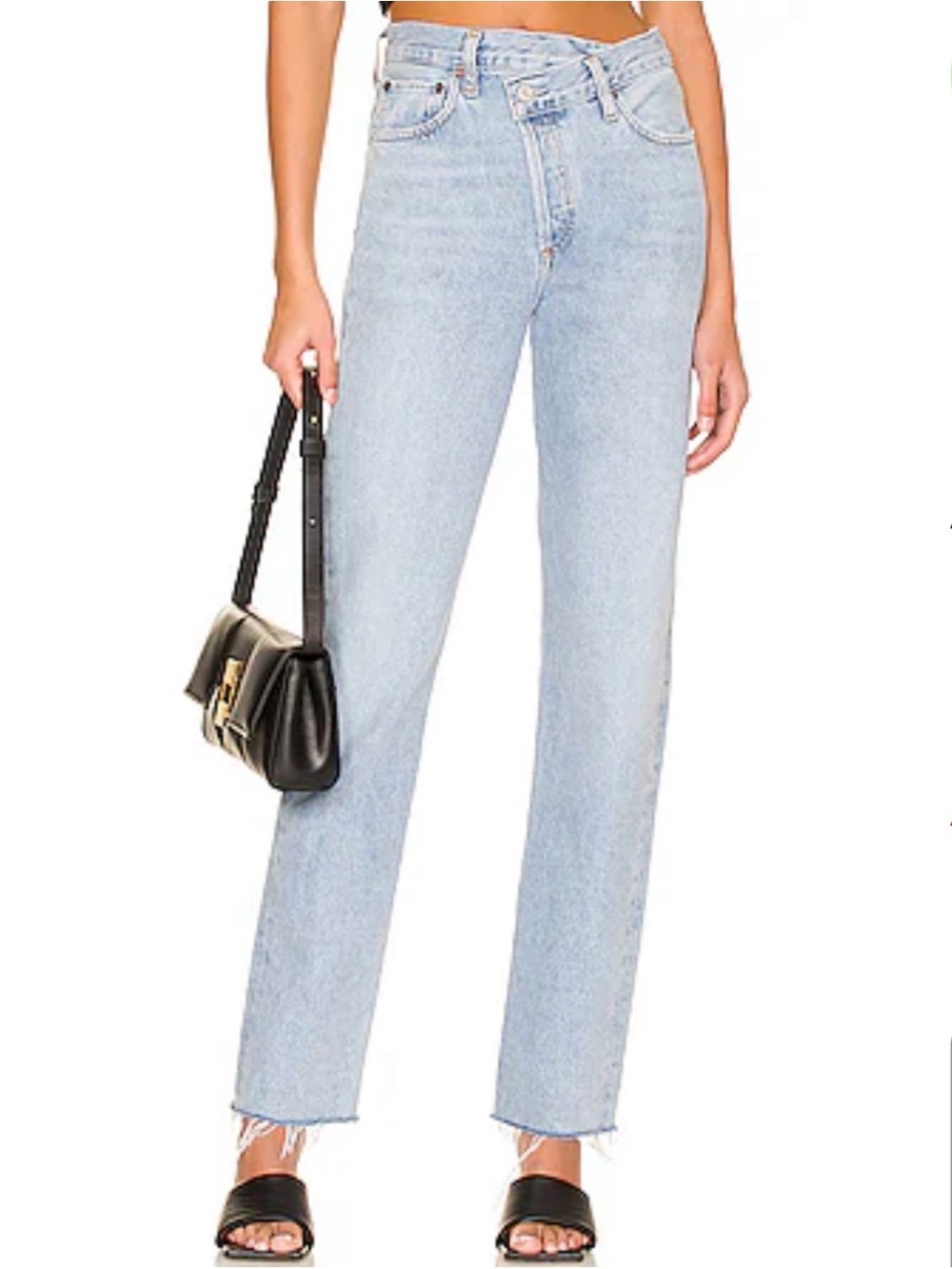Agolde Criss Cross Straight Leg Jeans Size 27 Dimensions Blue Color